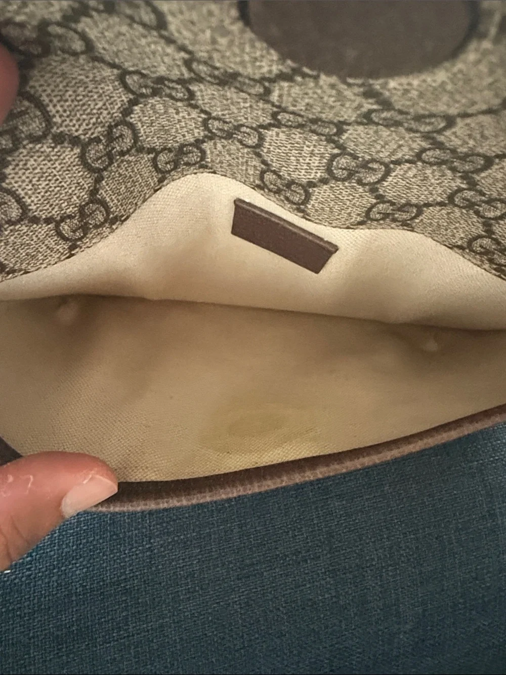 Gucci Beige GG Supreme Canvas Belt Bag with Green and Red Web Strap